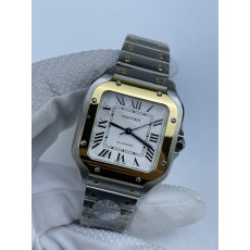 (국내발송1점 ) BV공장 까르띠에 산토스 2018 미디움 스틸 옐로우골드콤비 화이트다이얼 스마트링크 브슬 35MM