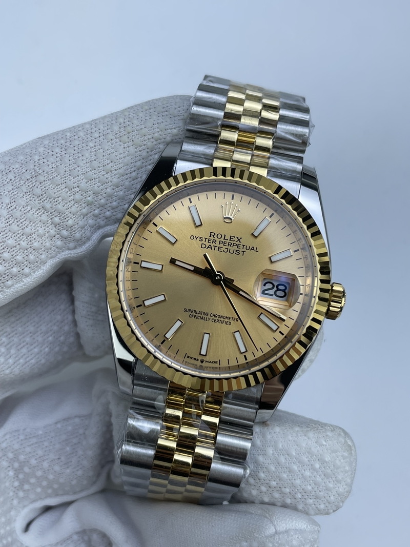 (준비완료/특급배송)NO.3098/롤렉스 데이저스트 126233 36미리 골드 다이얼 바인덱스 옐로우골드 콤비 QP공장